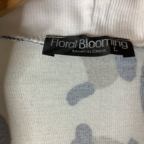 Floral Blooming Size L Open Front Cocoon Style Cardigan Animal Print 3/4‎ Sleeve - Picture 3 of 5